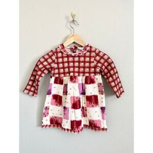 Vintage Toddler Kids Girls Bean Stalk Cotton Thermal Plaid Long Sleeve Dress 3T